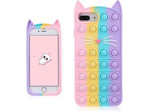 Case for iPhone 6 Plus/7 Plus/8 Plus Silicone Color Cat Cover Cute Fidget Stylish Kawaii Soft Cover Unique Design Cool Fun Funny Cases for iPhone 6/7/8 Plus 5.5' Fashion Pretty Women Girls Teen