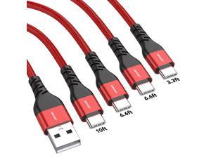 USB C CableJianHan 4 Pack 33ft66ft66ft10ft 31A QC30 Fast Charging USB Type C Cable for Samsung S21 S20 S10 S9 S8 Plus Note 10 9 8 LG Google Pixel HTC Motorola Nylon Braided Type C Charger C