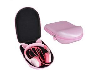 Hermitshell Hard Travel Case for iClever Boostcare Kids Headphones Girls - Cat Ear Wired Headphones for Kids on Ear (Pink)