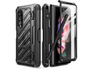SUPCASE Unicorn Beetle Pro Series Case for Samsung Galaxy Z Fold 3 5G (2021), Full-Body Dual Layer Rugged Case with Built-in Screen Protector & Kickstand & S Pen Slot (Black)