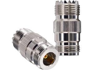 2PCS RF Coaxial Coax Adapter N Female to UHF Female SO-239 Connector N to SO239 UHF Female Jack for WiFi Antenna, CB Radio, Analyzer, Coaxial Cable