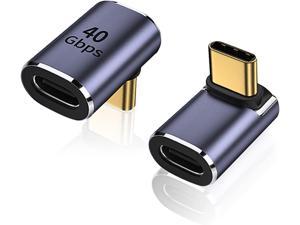 90 Degree Right Angle USB-C Male to USB-C Female Adapter,  2 Pack Up and Down 90 Degree Type-C Adapter Extender Compatible for Steam Deck, Switch, Notebook Computers, Tablet a