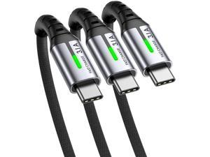 3 Pack USB C Cable INIU 166666ft 31A QC LED Fast Charging USBC Type C Cable Zinc Alloy Braided Data Cable Phone Charger for Samsung S21 S20 S10 Note 10 LG Google OnePlus Huawei Xiaomi etc