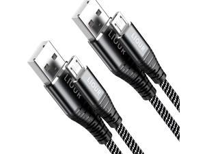 Micro USB Cable Android USB to Micro 20 Cable 2 Pack 15 Meters Nylon Braided Fast Charging Cable Compatible with Samsung Kindle Android Phones Galaxy S7 Edge Moto G5 PS4 Black