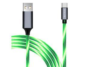 USB Type C Cable BAVNCO 33ft Led Light Up Flowing USB A to Type C Charger Cord 3A Fast Charging USB C Cable for Samsung Galaxy S21 S20 S10 S9 S8 Plus Note 20 10 9 8 LG ControllerGreen