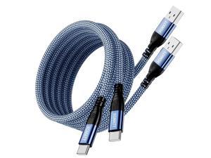 USB C Cable 33FT 2 Pack Type C Fast Charger Charging Cable Braided Compatible for Samsung Galaxy S22 S21 S20 S9 S8 MacBook iPad Pro 2018 Huawei P10 P9 Sony XZ HTC 10 Tile Blue