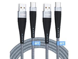 USB C Cable 3A USB Type C Cable 6FT 2Pack Fast Charging Cable USB A to Type C Charger Cord for Samsung Galaxy S22 S21 S20 S10 A01 A02s A11 A12 A13 A21 A32 A50 A51 A52 A53 Moto G7 G8 LG Stylo 65