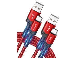 USB C Cable 3A Fast Charging JSAUX  2 Pack 66FT  TypeC to USBA Charge Braided Cord Compatible with Samsung Galaxy S10 S9 S8 S20 Plus A51 A11 Note 10 9 8 PS5 Controller USB C Charger  Red