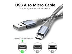 Micro USB Cable Charging Cable Super Long Fast Charging Speed 10ft 3 Pack Micro USB Charger Cable Compatible with Samsung HTC Sony Galaxy LG PS4 Android and Others Nylon Braided Cables
