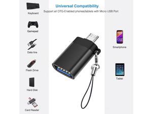 L Micro to USB 30 Adapter Micro to USB A OTG Adapter High Speed Compatible for Samsung Galaxy S7  S7 Edge  S5  S4Black