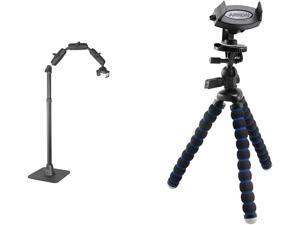 A Pro Phone or Camera Stand for Baking Crafting Nail Art Ceramics or Makeup Videos Retail Black  Universal Smartphone Holder and Flexible 11Inch Tripod Retail Packaging Black