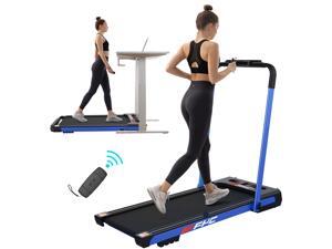 FYC 2 in 1 Folding Treadmill for Home - Under Desk 2.5HP Electric Treadmill Workout Foldable Portable Compact Running Machine w/Remote Control 12 Programs for Exercise, Installation Free (Blue) FYC 2 in 1 Folding Treadmill for Home - Under Desk 2.5HP Electric Treadmill Workout Foldable Portable Compact Running Machine w/Remote Control 12 Programs for Exercise, Installation Free (Blue)