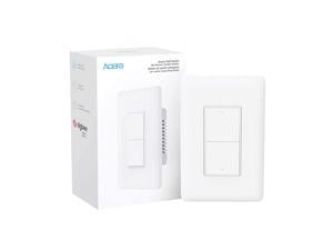 Aqara Smart Light Switch (No Neutral, Double Rocker), Requires AQARA HUB, Zigbee Switch, Remote Control and Set Timer for Home Automation, Compatible with Alexa, Apple HomeKit, Google Assistant