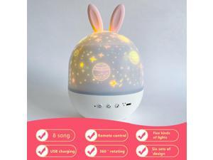 Music Projector Night Light With BT Speaker Chargeable Universe Starry Sky Rotate LED Lamp Colorful Flashing Star Kids Baby Gift Pink