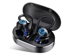 Abelanja Q25 TWS Bluetooth 5.1 Earphone ANC Noise Reduction Ear Hook Sports Waterproof Headphones Wireless 9D Stereo Bass Earbud Headsets