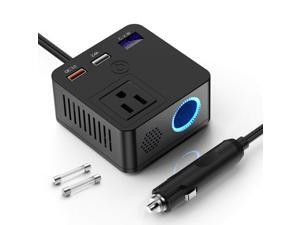 150W Car Power Inverter DC 12V To 110V AC Converter With Dual USB Charging QC3.0 + 5V 2.4A USB Car Outlet Adapter With Switch,Current LCD Screen And Cigarette Lighter Socket 150W Car Power Inverter DC 12V To 110V AC Converter With Dual USB Charging QC3.0 + 5V 2.4A USB Car Outlet Adapter With Switch,Current LCD Screen And Cigarette Lighter Socket