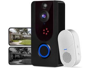 Doorbell Camera Wireless,1080P FHD Resolution Video doorbell Camera, PIR Motion Detection, 2-Way Audio, Free Wireless Chime, 100% Wireless Installation, No Monthly Fees (No Need Any SD Card)