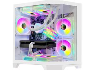 Hoengager Ocean of Stars Gaming PC -AMD Ryzen 5 7600 6-Core 3.8 GHz, RX 7800 XT 16GB ,32GB DDR5 RAM 5600MHz,3TB PCIe SSD, WIFI&Bluetooth ,HDMI ,RGB Fans ,Windows 11 Pro 64-bit -White