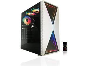 Hoengager Gaming PC Desktop White Computer  Intel i5 2400 3.10GHz,8GB Ram,1TB Hard Drive,Windows 10 pro,WiFi Ready,Video Card Nvidia GTX 650 1GB,RGB Front Panel with 3 RGB Fans with Remote