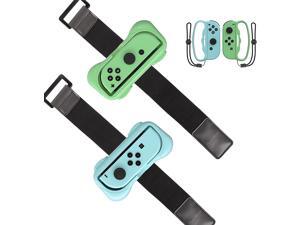 PowerLead Wrist Bands for Just Dance 2021 2020 Switch, Adjustable Elastic Hand Arm Strap Controller Accessories for Nintendo Switch Dance Game - 2 Pack (Come with Fitness Boxing Hand Grips)