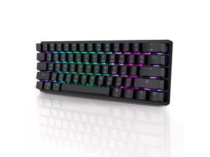 STOGA 60% Mechanical Gaming Keyboard, RGB Small Compact 61-Key USB-C Wired Brown Switch Mini Gaming/Office Portable Computer Keyboard