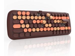 Gaming Keyboard Brown, STOGA Typewriter Keyboard with Brown Switch, Mini Retro Style Cute Keyboard,Colorful Mechanical Keyboard for Windows 2000/XP/7/8/10/MAC (84-Key,Wired)