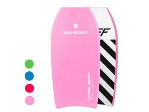 HYNAWIN Body Board for Beach 37in/41in Foam Bodyboard Super Lightweight with Premium Wrist Leash for Sea,Surfing for Teens and Adults 37in Pink