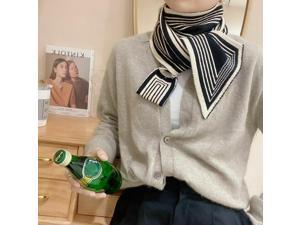 Black And White Classic Knitted Wool Scarf Warm Scarf Clothing Accessories US