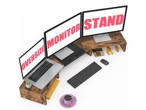 WESTREE Monitor Stand Riser,3 Shelf Computer Monitor Stand with Adjustable Length and Angle PC Stand Desktop Stand Desktop Organizer Desk Riser