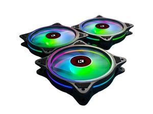 KEDIERS RGB Case Fans, 3 Pack 120mm Quiet Computer Cooling PC Fans, Music Rhythm 5V ARGB Addressable Motherboard SYNC/RC Controller, Colorful Cooler Speed Adjustable with Fan Control Hub