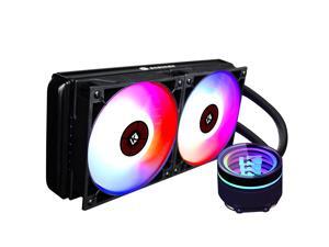 KEDIERS 240mm AIO RGB CPU Liquid Cooler Rotating Infinity Mirror Design RGB Connector 120mm Radiator RGB Fans Motherboard Synchronization and Intelligent Temperature Control KEDIERS 240mm AIO RGB CPU Liquid Cooler Rotating Infinity Mirror Design RGB Connector 120mm Radiator RGB Fans Motherboard Synchronization and Intelligent Temperature Control