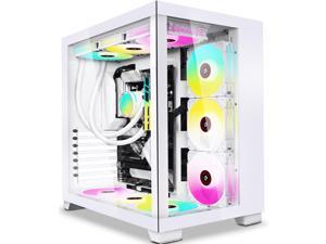 KEDIERS Mid-Tower ATX PC Case with 9pcs 120mm ARGB Fans, Mesh Computer Gaming Case, Opening Tempered Glass Side Panels, USB 3.0 x 2, White, C590