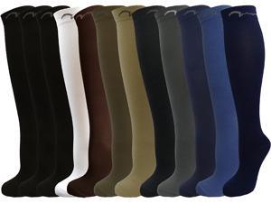 12 Pair Compression Socks (Small/Medium, Color Assortment #2)