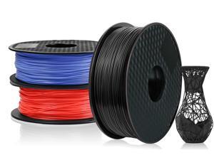 3 Pack PLA 3D Printer Filament 1.75mm, PLA Filament Bundl, Dimensional Accuracy +/- 0.02mm, 1kg Spool(2.2lbs) x 3, Fit Most FDM Printer(black+blue+red - 3 Pack) 3 Pack PLA 3D Printer Filament 1.75mm, PLA Filament Bundl, Dimensional Accuracy +/- 0.02mm, 1kg Spool(2.2lbs) x 3, Fit Most FDM Printer(black+blue+red - 3 Pack)
