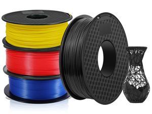 4 Pack PLA PRO(PLA+) Filament 1.75mm 3D Printer Consumables,1kg Spool (2.2lbs)x4, PLA+ Dimensional Accuracy +/- 0.02mm, Fit Most FDM Printer 1.75 mm 4 Pack-B02 (black+blue+red+yellow - 4 Pack)