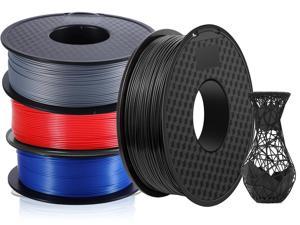 4 Pack PLA PRO(PLA+) Filament 1.75mm 3D Printer Consumables,1kg Spool (2.2lbs)x4, PLA+ Dimensional Accuracy +/- 0.02mm, Fit Most FDM Printer 1.75 mm 4 Pack-B06 (black+blue+red+silver - 4 Pack)