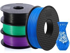 4 Pack PLA PRO(PLA+) Filament 1.75mm 3D Printer Consumables,1kg Spool (2.2lbs)x4, PLA+ Dimensional Accuracy +/- 0.02mm, Fit Most FDM Printer 1.75 mm (blue+purple+green+black - 4 Pack) 4 Pack-L02