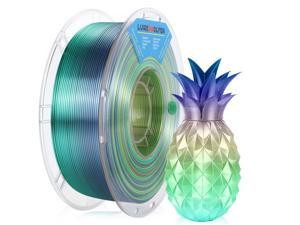 Silk Shiny PLA Filament,Lurkwolfer Multi Color Fast Change Rainbow 1.75mm +/-0.02mm,1kg/2.2lbs 3D Printing Material,Support for FDM 3D Printer,