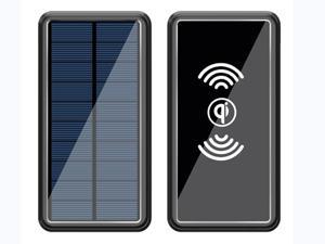 Solar Charger 30000mAh,Lurkwolfer Wireless Portable Solar Power Bank External Battery Solar Phone Charger with 2.4A Fast Charging and LED Flashlights with 4 Outputs