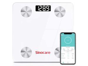 Sinocare Body Fat Scale, Smart BMI Digital Scales for Body Weight, Body Composition Monitor Health Analyzer with 12 Metrics, High Accuracy Upgraded Body Fat Scales