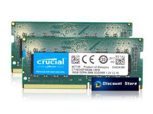 Crucial 32GB (2x16GB) DDR4 2666MHz SODIMM CL19 PIN-260 Laptop Memory  CT16G4SFS8266.C8FB