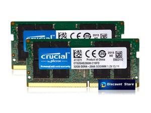 64GB(2X32GB) Crucial Ballistix 2666MHz PC4-21300 CL19 DDR4 SODIMM Notebook/Laptop Memory