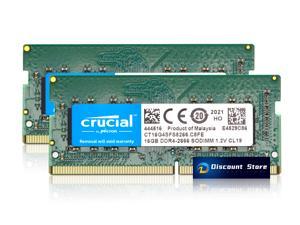 Crucial 32GB(2X16GB) DDR4-2666 SO-DIMM PC4-21300 PIN-260 Desktop Memory CT16G4SFS8266.C8FE