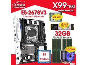 X99-E8I motherboard combo with Xeon E5 2678V3 LGA2011-3 CPU 4pcs X 8GB = 32GB 2133MHz DDR4 memory NVME 256GB M.2 WIFI and cooler