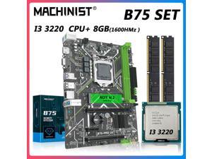 B75 Motherboard Set Kit LGA 1155 Intel Core I3 3220 CPU Processor DDR3 8GB (2*4G) RAM Memory With VGA HDMI B75 PRO U5