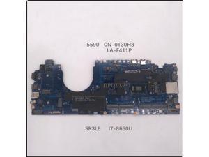 5590 Laptop Motherboard CN-0T30H8 0T30H8 T30H8 LA-F411P Mainboard  With SR3L8 I7-8650U CPU 100% Working Well