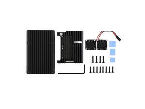 Aluminium Alloy Case for Raspberry Pi 4 Model B Black Armour with Dual Cooling Fans