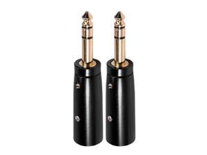 2x 3-Pin XLR to 1/4 Adapters 3 Pins XLR Female to 6.35mm Female Mono Plug Socket Conversion Connector Stereo Audio Microphone Mic Adapter Converter for Microphone Audio Silver