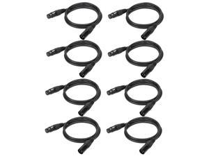6.5ft/2m DMX Cable Jhua 6 Pack Flexible DMX Stage Light Cable Wires with 3 Pin Signal XLR Male to Female Connection for Moving Head Light Par Light Spotlight 