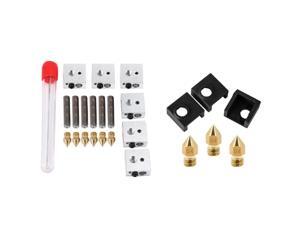 0.4Mm MK8 Stainless Steel Extruder Nozzle Print M6 Head & 3D Printer Heater Block Silicone Cover Mk7/Mk8/Mk9 Hotend